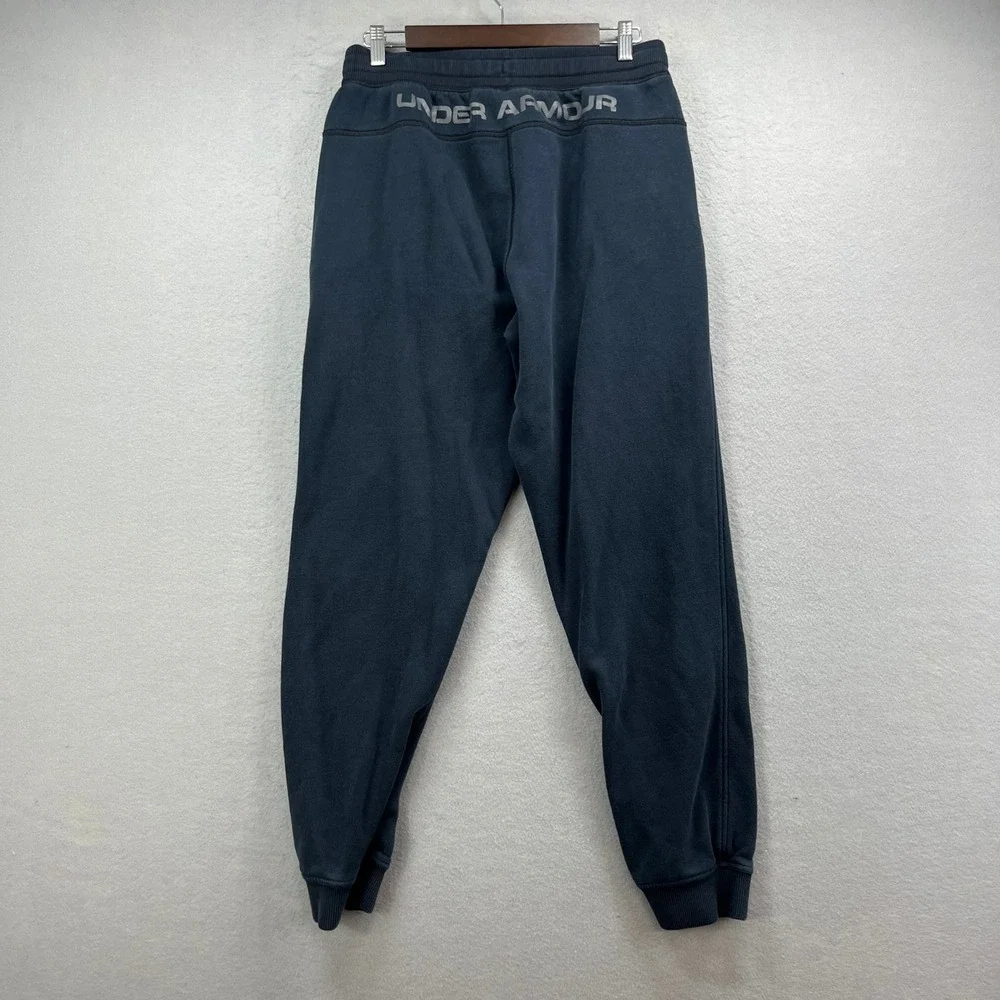Under Armour Joggers Mens L Navy Fleece Zip Pocket Sporty Athleisure Sweatpants